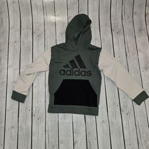 Adidas Hoodie in Green, Black, and Cream Boys Size 8